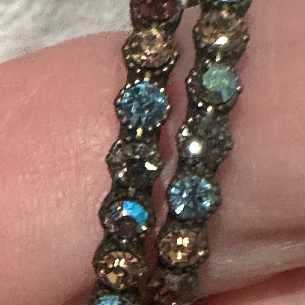 Michal Golan Crystal Embellished Hoop Earrings - Picture 2 of 5